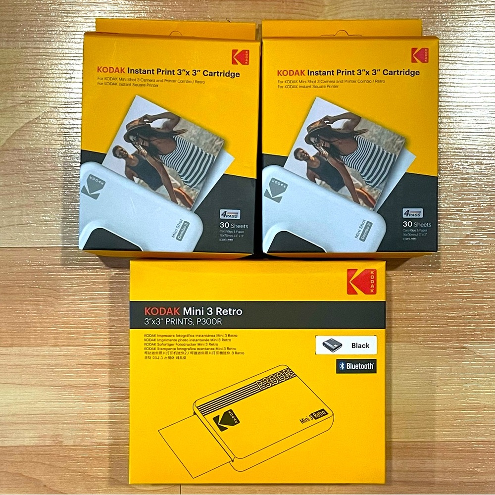 KODAK Mini 3 Retro 4PASS Portable Photo Printer  (3x3 inch) Black